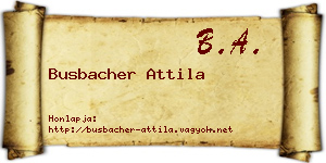 Busbacher Attila névjegykártya